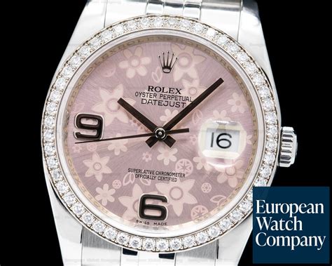 rolex oyster datejust flower pink gold|rolex 116244 pink floral.